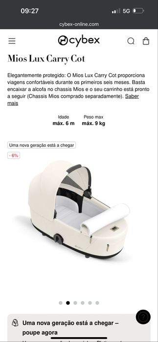 Alcofa cybex modelo lux