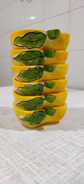 Loiça estilo bordallo para sobremesa em cerâmica pintada á mão.