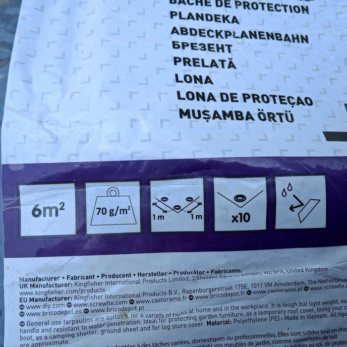 Plandeka gospodarcza polietylenowa 2 x 3 m