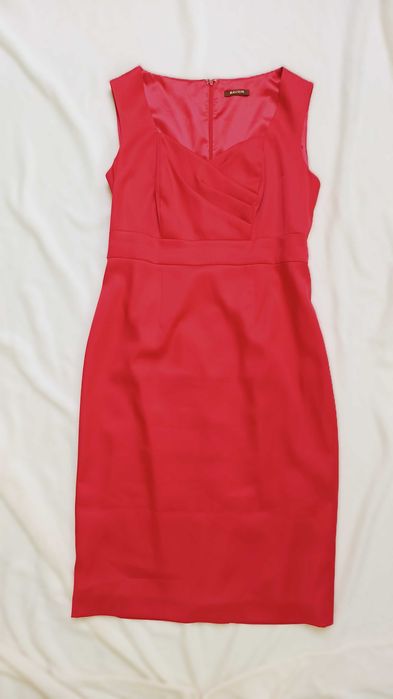 Elegancka midi sukienka na szerszych ramiączkach L XL wesele imprezę