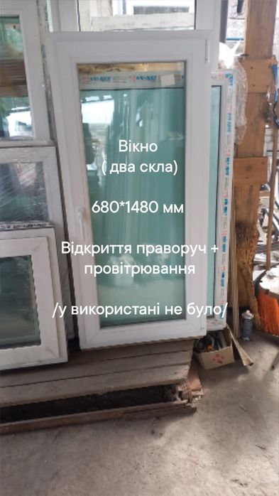 Окно / вікно ш.570* в.1500мм, відкриття праворуч + провітрювання