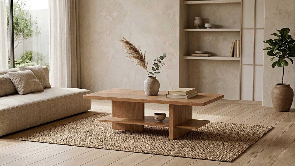 Stolik kawowy Sato drewniany dębowy nowoczesny 120x60x35 cm