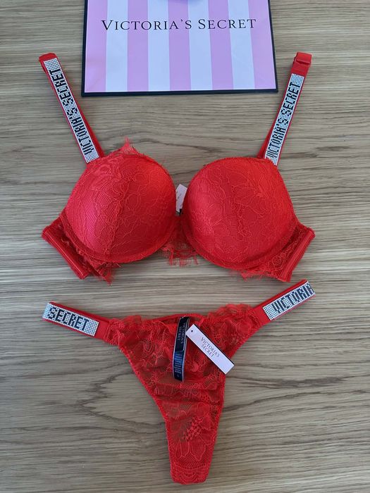 Komplet bielizny Victoria’s Secret C80 80C stanik + stringi 36C