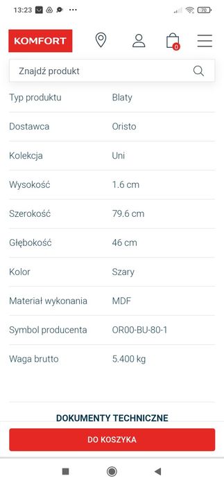 Zestaw umywalka plus blat nowe, powystawowe