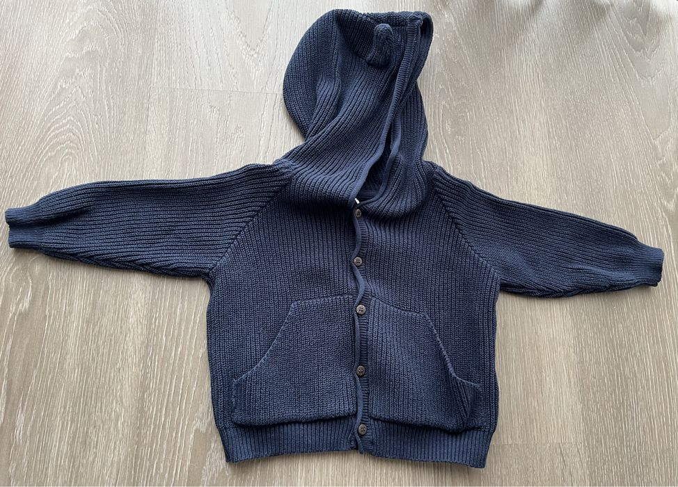 Casaco malha azul (12-18 meses = 86cm)