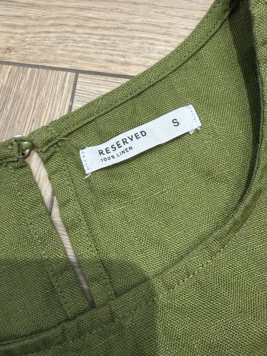 Майки лляні Reserved, 2 шт, S та M, шоколадна та оливкова