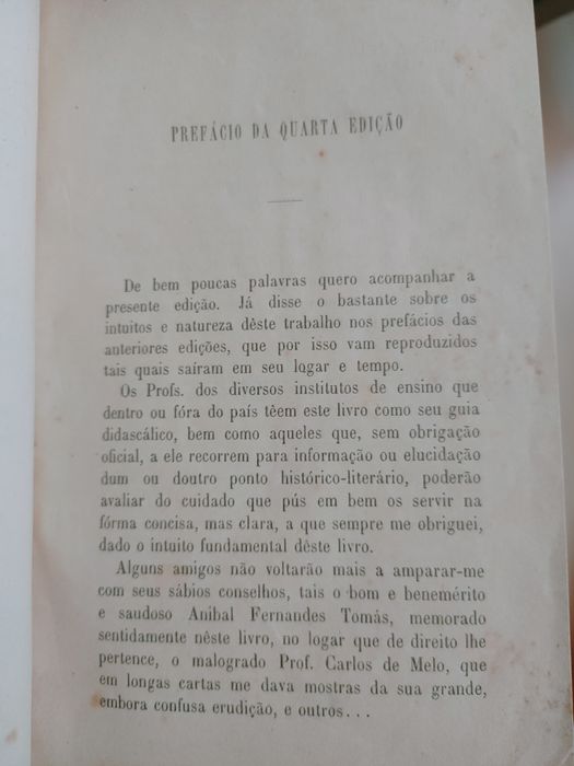 Livro História da Literatura Portuguesa  - 4a Edição - 1905