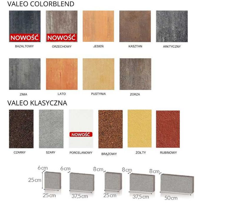 Płyta tarasowa Valeo klasyczne/colorblend /  płytka na taras