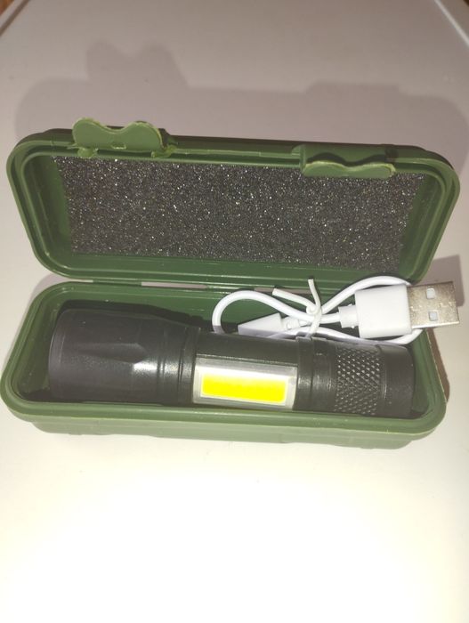 Карманный фонарик брелок USB
