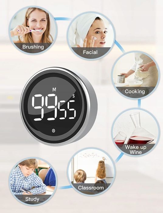 Minutnik Timer Cyfrowy Magnetyczny Elektroniczny Czasomierz
