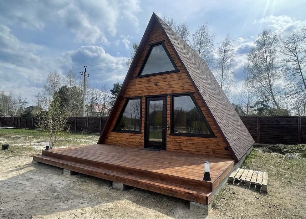 Баня сауна каркасні модульні будинки A-Frame Барнхаус під ключ