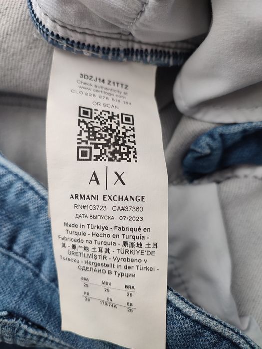 Spodnie skinny męskie 29 Armani Exchange