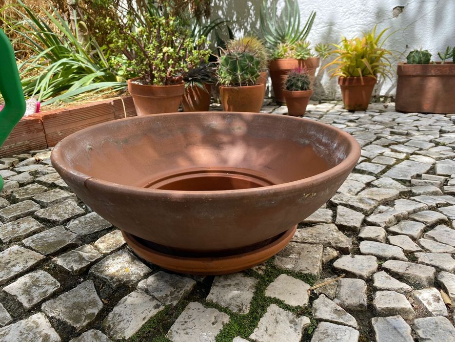 Vaso de barro com prato