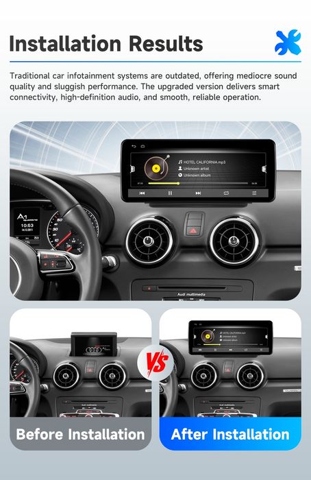 Rádio Android 12.3" Audi A1 2010 a 2018 RMC CarPlay Android Auto NOVO