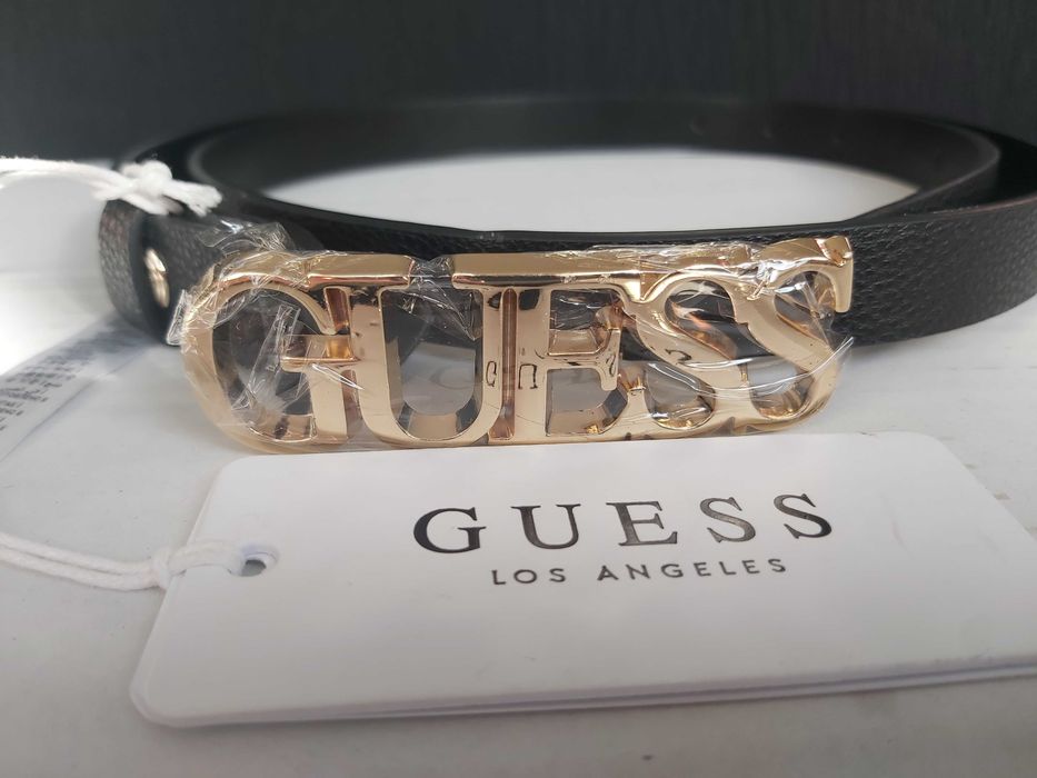 NOWY oryginalny pasel GUESS czarny L 105cm