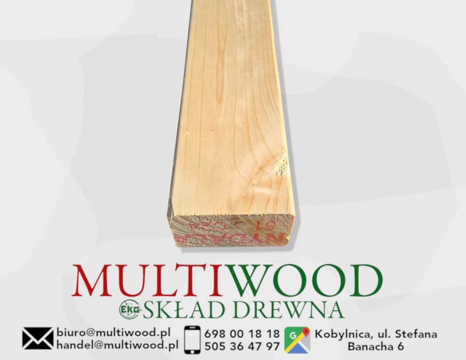 Drewno konstrukcyjne, kantówka, belka 45*70mm świerk skandynawski 5,1m