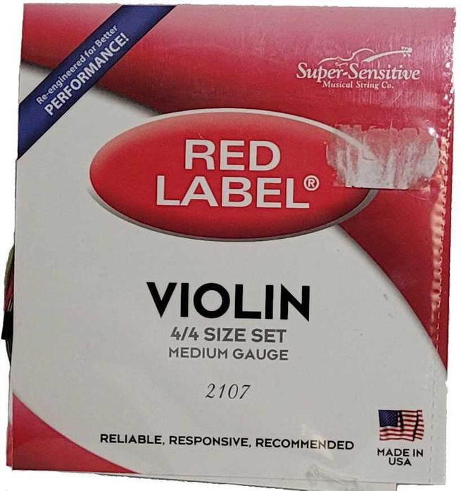 Struny do skrzypiec Super Sensitive Red Label 2107 Medium 4/4 - nowe