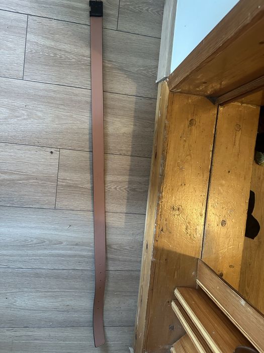 Pasek męski brązowy z czarną klamrą monogram LV