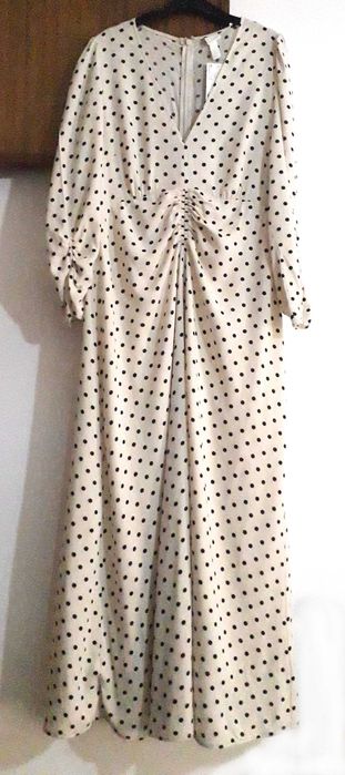 Vestido comprido com bolinhas H&M Nº 40 Novo com etiqueta