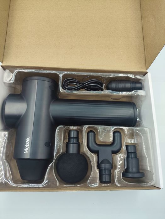 pistolet do masażu masażer mebak 7 2000 mah 5 prędkości 4 głowic mocny