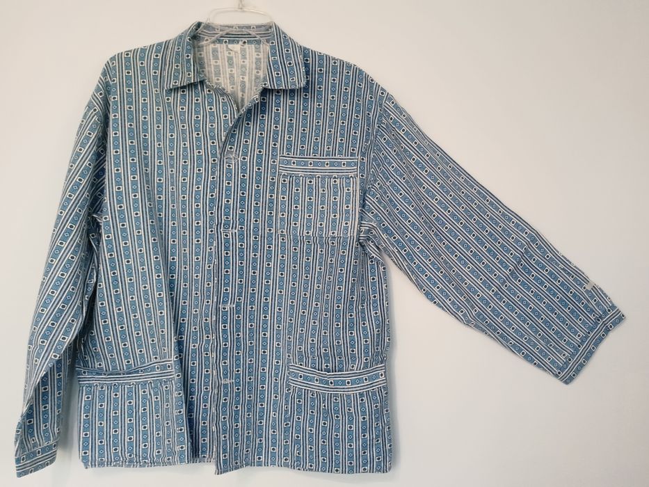 Piżama męska flanelowa niebieska