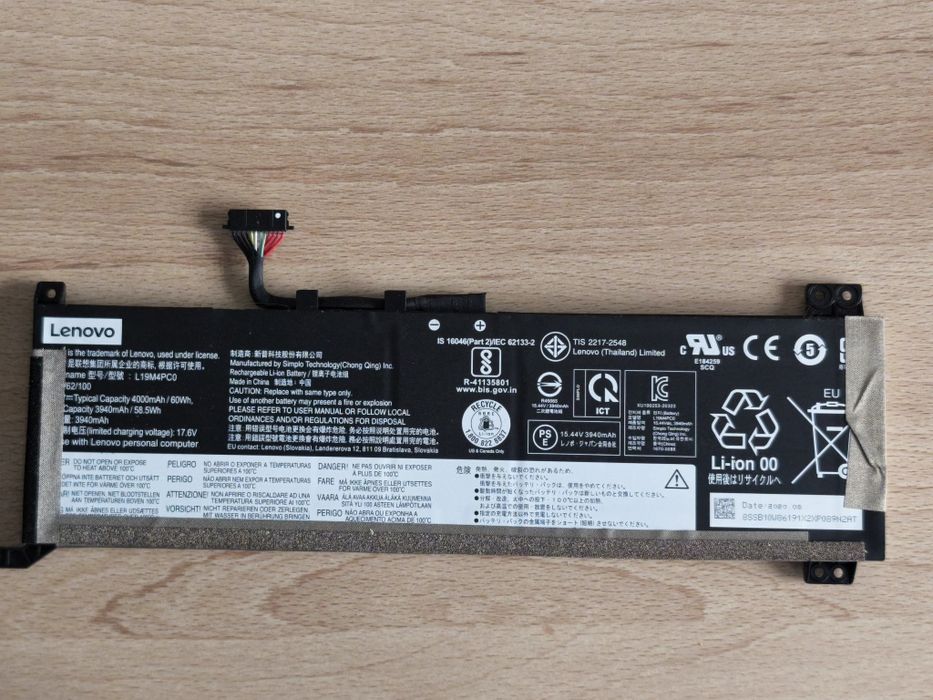 Oryginalna bateria Lenovo Legion 5 Ryzen L19M4PC0 60 Wh Używana 72%
