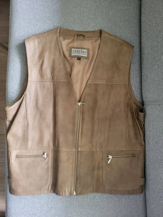 Skórzana męska kamizelka 4XL