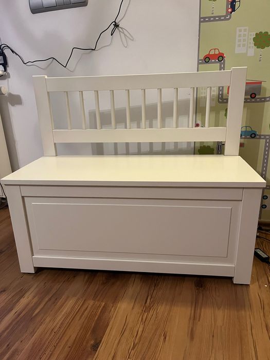 Drewniana Skrzynia na zabawki i ławeczka