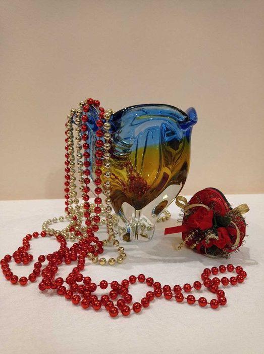 Ваза Йозеф Господка гнуте скло Чехословаччина