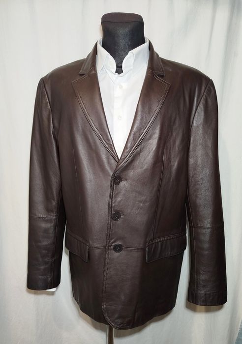 Пиджак кожаный мужской р. XL. Jeff Banks London, Debenhams.