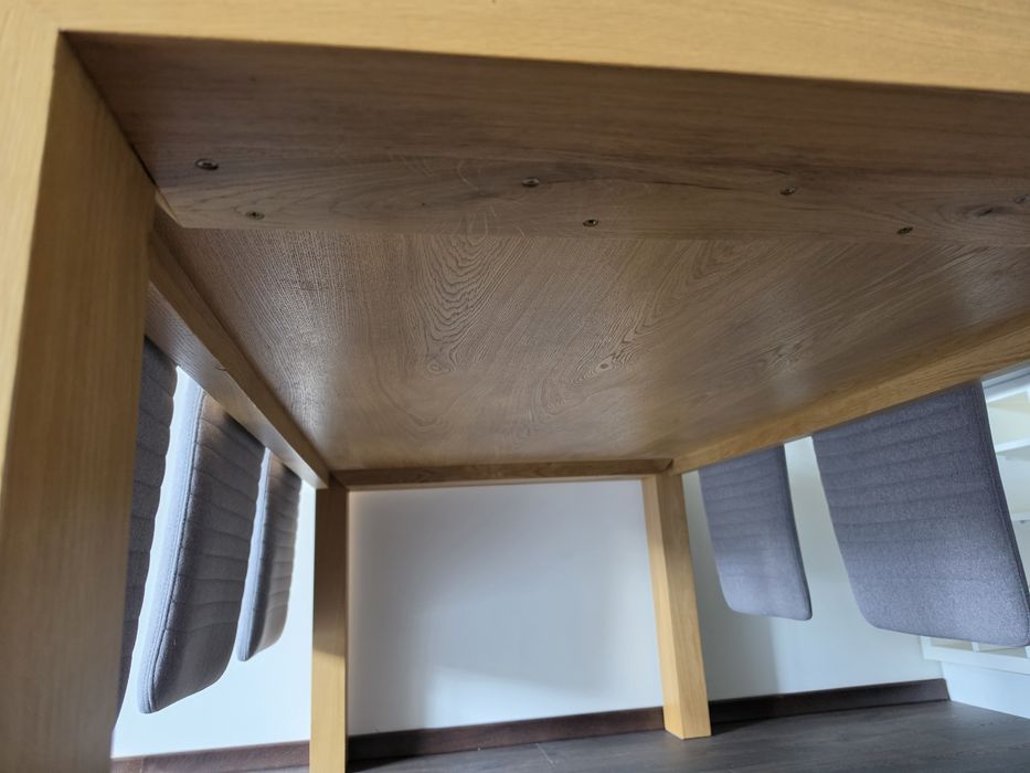 Lity stół dębowy solidny ciężki 180x100