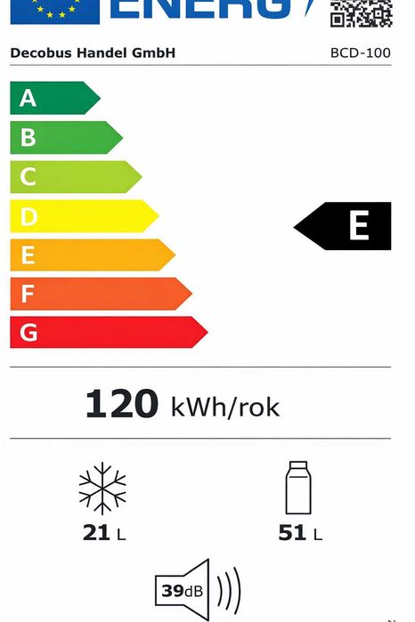 Mini lodówka 72L z zamrażarką