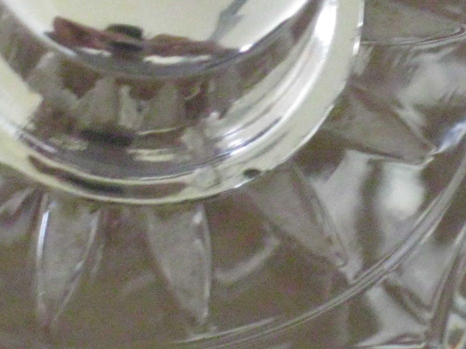 Bomboneira Cristal C/Pega em Prata Lei Maciça 925 mil.