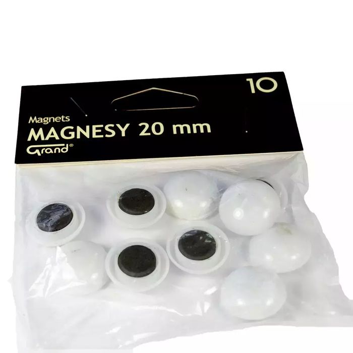 Magnesy 20 Mm, Białe (10 Sztuk). Nowy Produkt