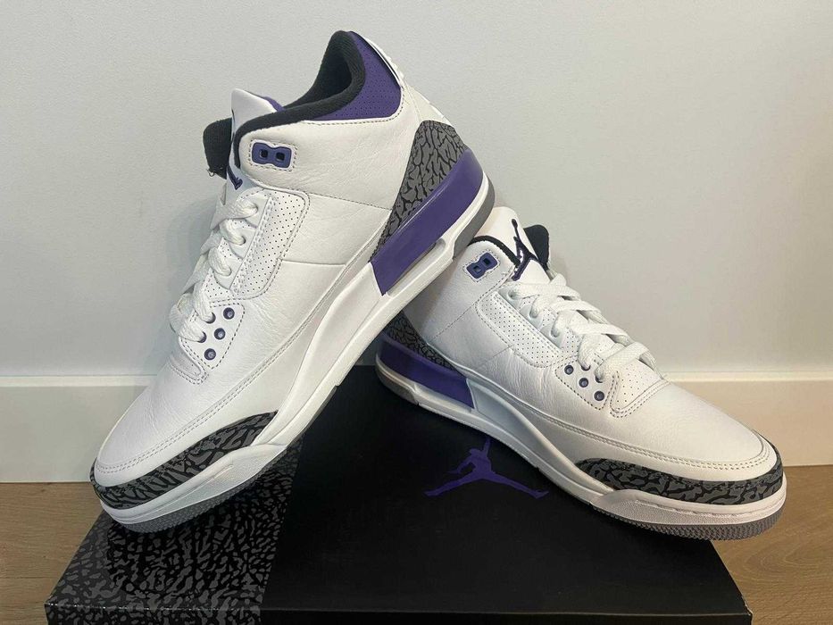 UNIKAT ORYGINAŁ Air Jordan 3 Retro "Dark Iris" NOWE DS Oryginalne Roz 44  OKAZJA