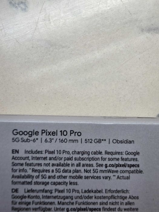 Google pixel 10 pro 512gb
