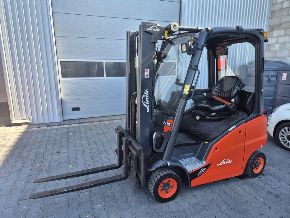 Wózek widłowy LINDE H16D, triplex, przesuw, terenowy, DIESEL