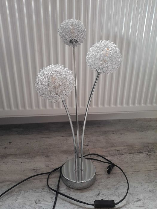 Nowa ozdobna lampa chromowana, piękne kule!