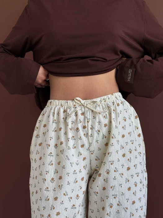 Штани SMTH в гірчичні квіти