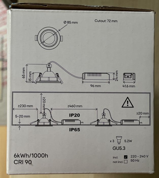 Halogen  oczko sufitowe   LED  3 szt /op