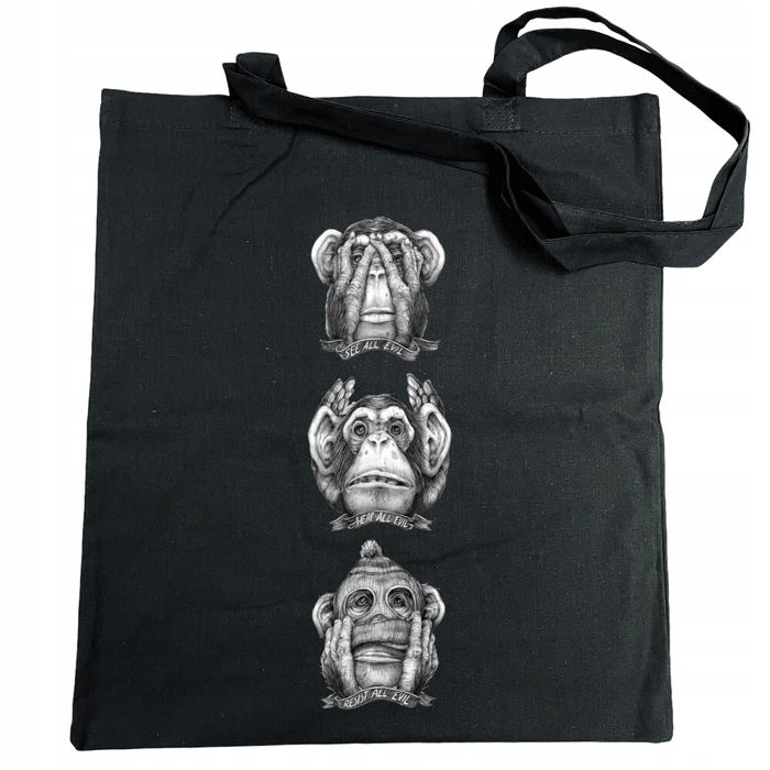 torba na zakupy nadruk małpa