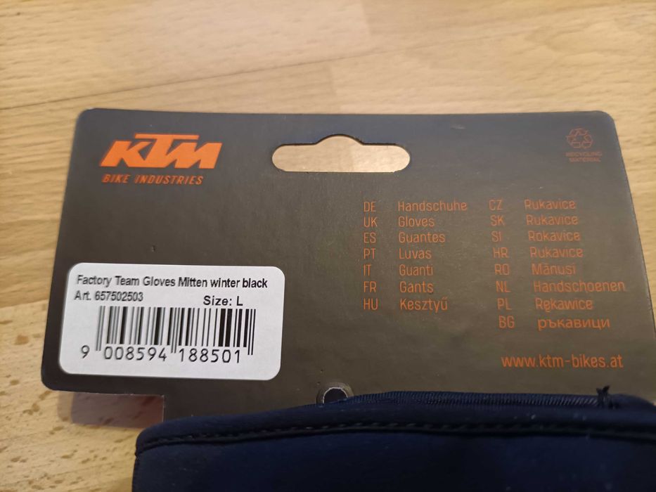 Rowerowe rękawiczki zimowe KTM 3 palczaste