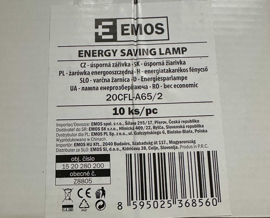 Żarówka energooszczędna 20W świeci 80W E 27 10szt