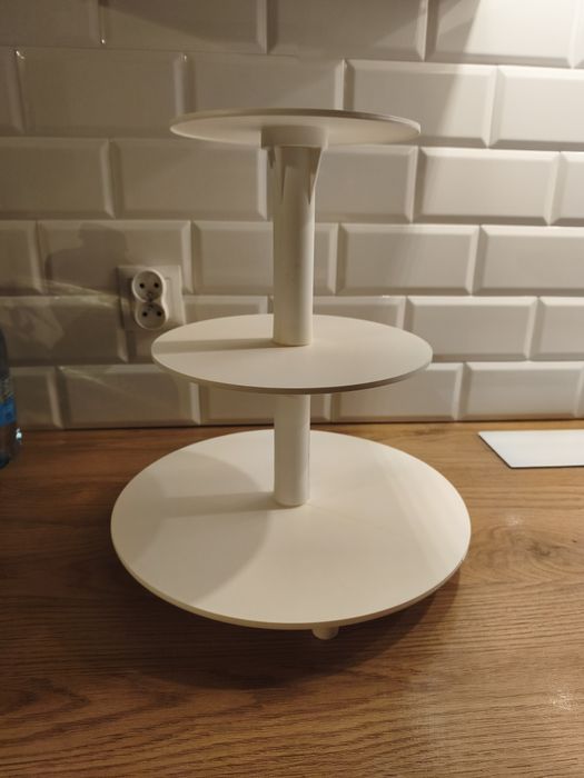 Stojak do tortów 3-poziomowy biały śr.34/24,5/19 cm H 35,5 cm