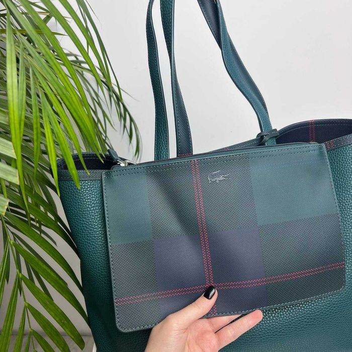 Шкіряна Жіноча сумка-тоут Lacoste Anna з чохлом петі-піке Оригінал