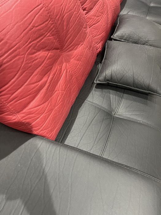 Sofá de Pele com Chaise Longue