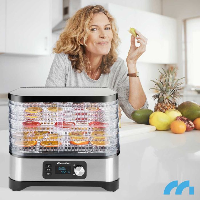 duża suszarka do grzybów owoców warzyw spożywcza 6sit mocna 450w zegar