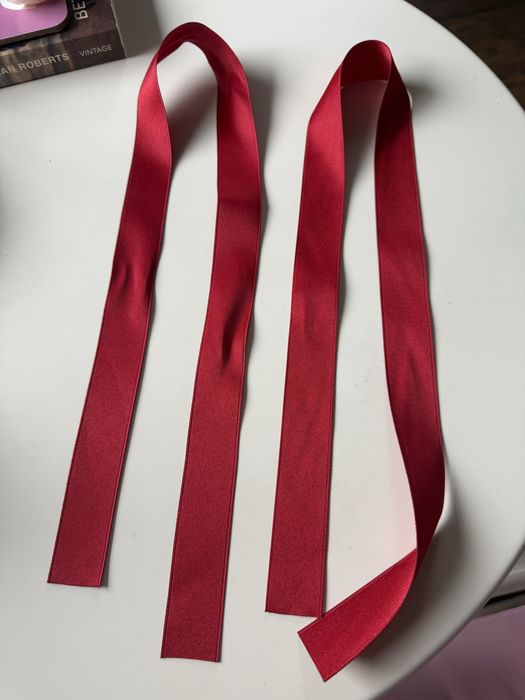 2 wstążki czerwone red akcesoria włosy tasiemki