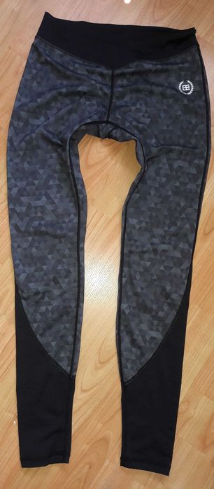 Modelujace legginsy szaro -czarne L