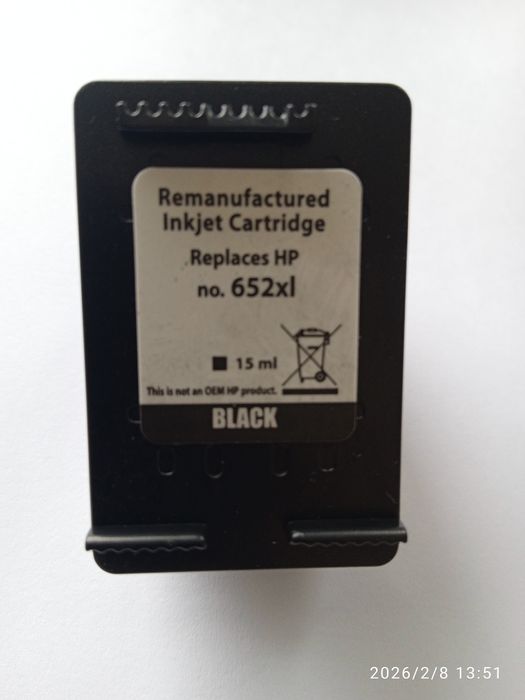 1 x HP 652 czarny puste kartridże